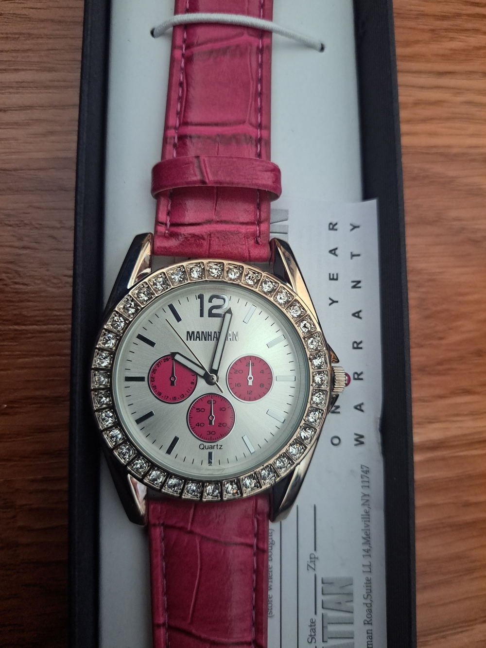 Manhattan Pink Crystal-Accent Women's Watch